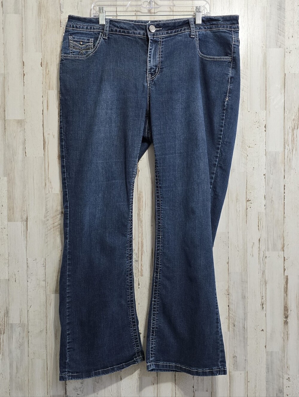 Lane Bryant Dark Wash Bootcut Embellished Embroidered Jeans Plus Size 20